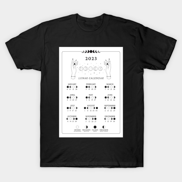 2023 Lunar Calendar T-Shirt by mystikwhale